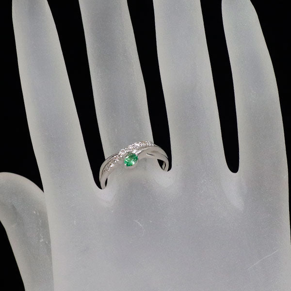 K18WG グロッシュラーライト ガーネット ダイヤモンド リング 0.17ct D0.20ct