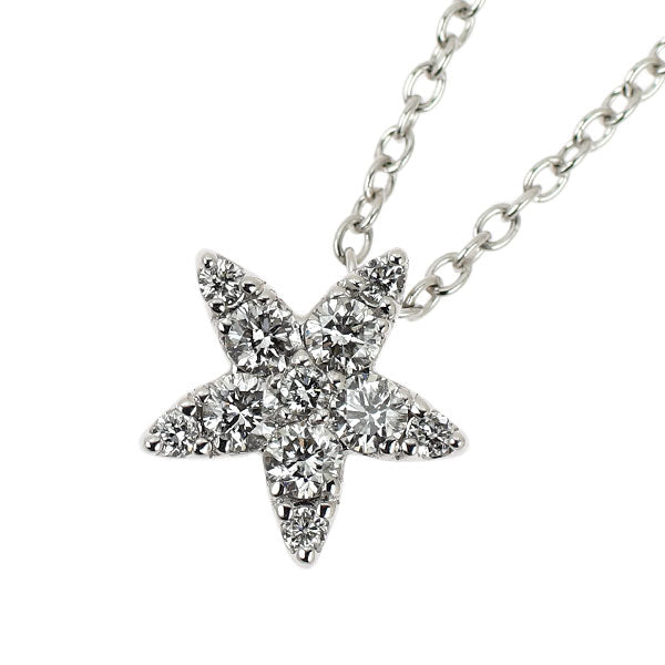ポンテヴェキオ K18WG ダイヤモンド ペンダントネックレス 0.20ct スター