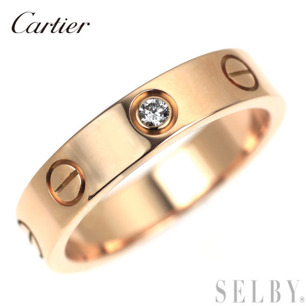 カルティエ K18PG ダイヤモンド リング ミニラブ 48号