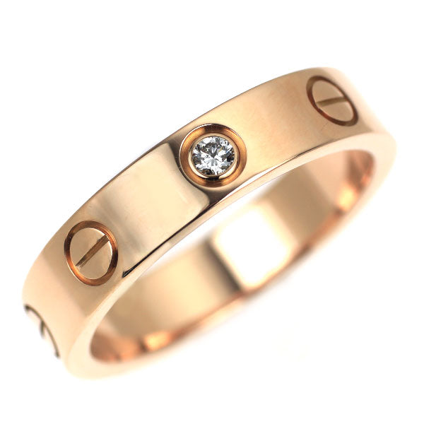 カルティエ K18PG ダイヤモンド リング ミニラブ 48号