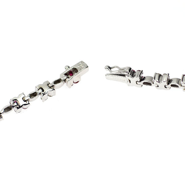 K18WG ルビー ダイヤモンド ブレスレット 2.00ct D1.50ct フラワー