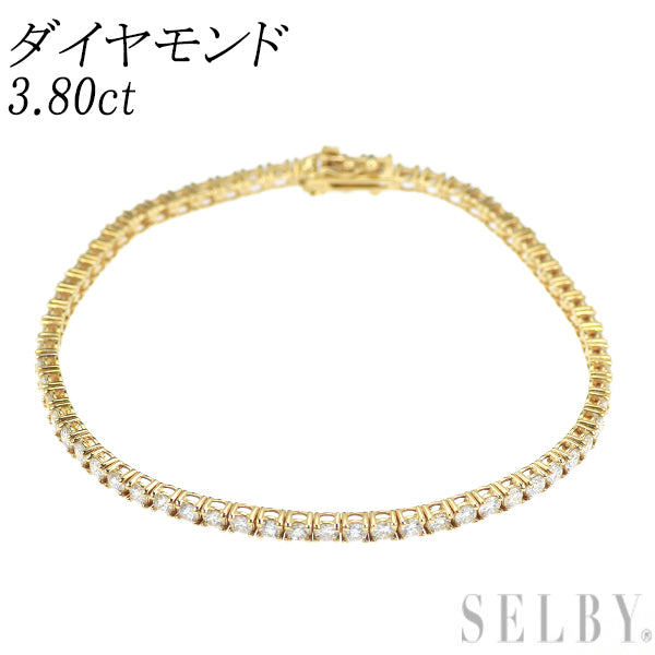 K18YG ダイヤモンド テニス ブレスレット 3.80ct