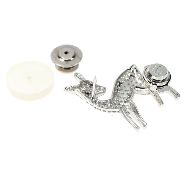 K18WG ダイヤモンド ルビー ピンブローチ 1.50ct アニマル