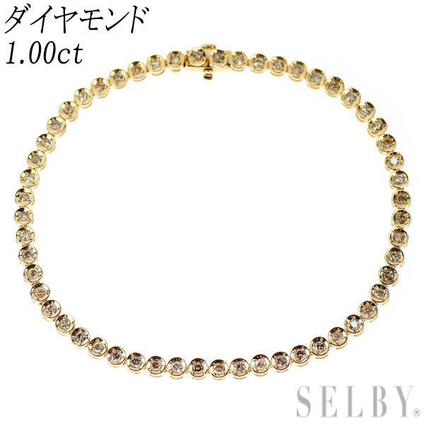 K18YG ダイヤモンド ブレスレット 1.00ct テニス