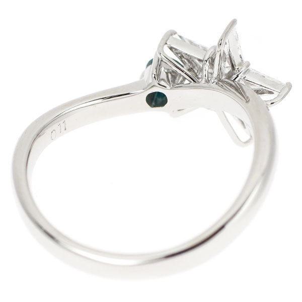 Pt900 カイトカット ダイヤモンド トリートブルーダイヤモンド リング