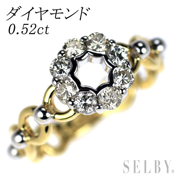 K18YG/WG ダイヤモンド リング 0.52ct