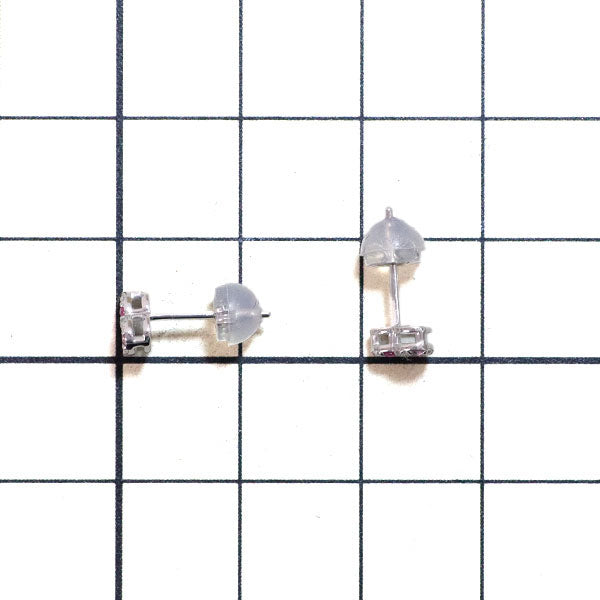 K18WG ピンクサファイア ダイヤモンド ピアス 0.10ct D0.10ct ハート