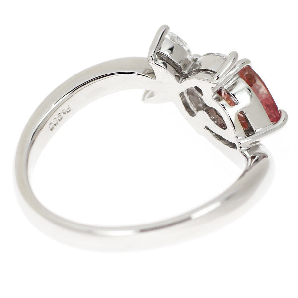 Pt900 パパラチアサファイア ダイヤモンド リング 0.671ct D0.29ct