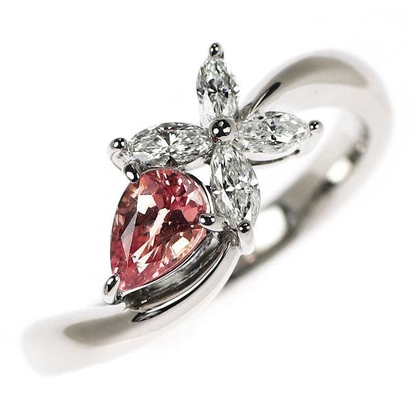 Pt900 パパラチアサファイア ダイヤモンド リング 0.671ct D0.29ct