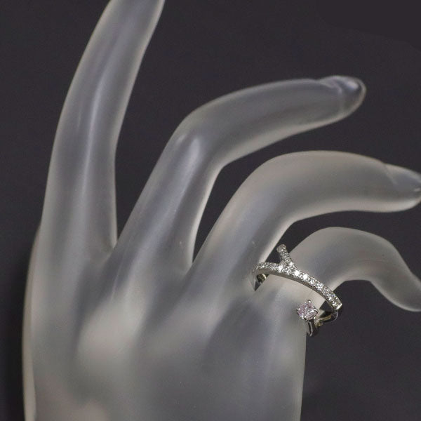 Pt950 天然ピンクダイヤモンド リング 0.167ct LP I1 D0.22ct ピンキー