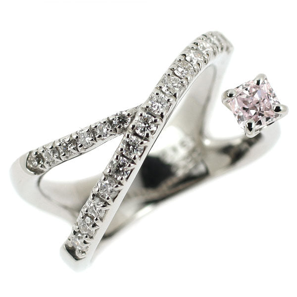 Pt950 天然ピンクダイヤモンド リング 0.167ct LP I1 D0.22ct ピンキー