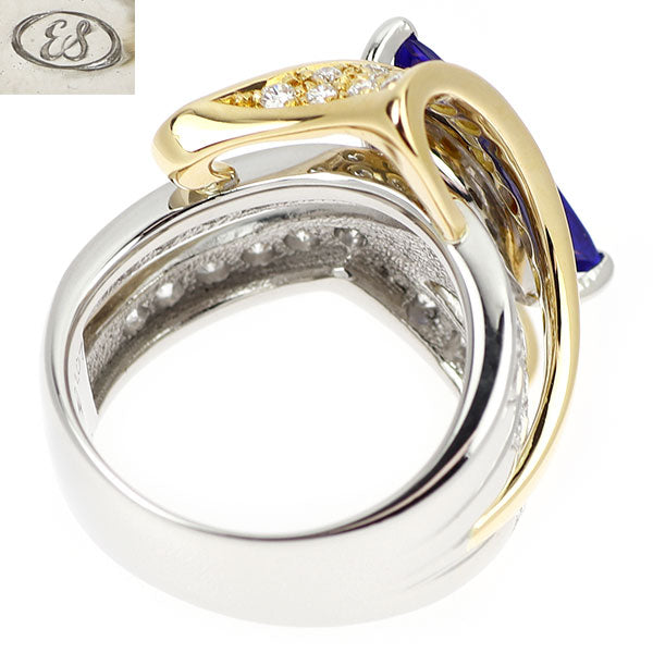 芝田悦美 Pt900/K18YG タンザナイト ダイヤモンド リング 3.20ct D1.07ct
