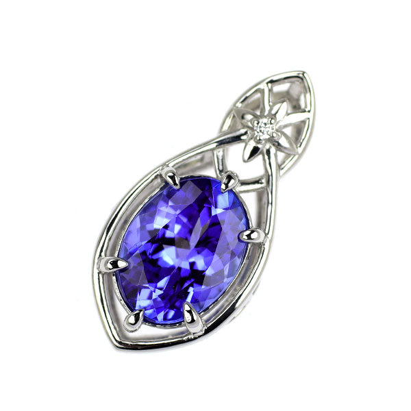 Pt950 タンザナイト ダイヤモンド ペンダントトップ 1.14ct 0.003ct