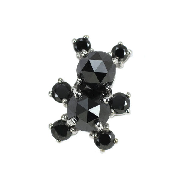 K18WG ブラック ダイヤモンド ペンダントトップ 1.00ct 熊