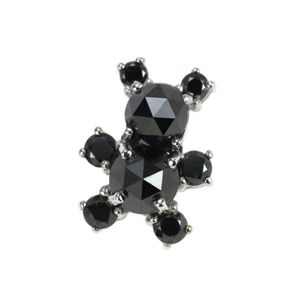 K18WG ブラックダイヤモンド ペンダントトップ 1.00ct 熊