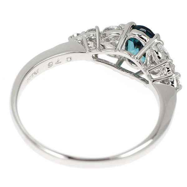 Pt900 ブルートルマリン ダイヤモンド リング 0.76ct D0.47ct