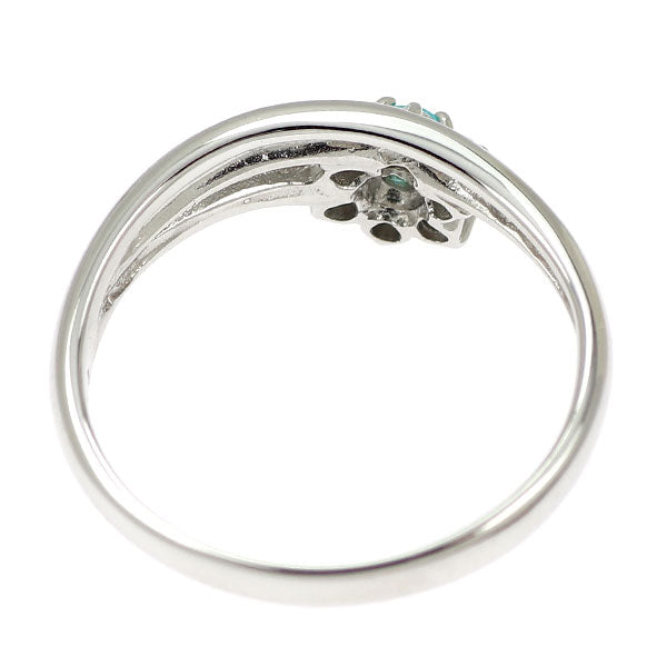 Pt900 パライバトルマリン ダイヤモンド リング D0.12ct フラワー