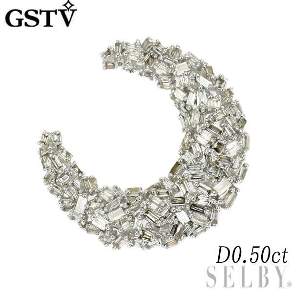 GSTV ペンダントトップ　ダイヤモンド0.50 GSTV K18WG ダイヤモンド ペンダントトップ 0.50ct 2way 馬蹄 月