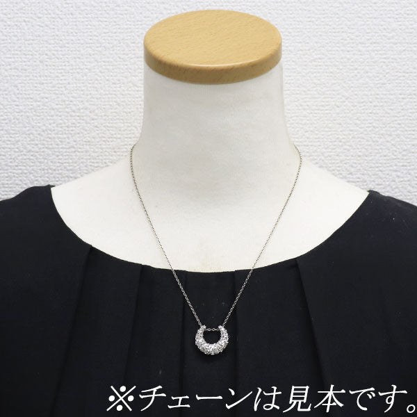 GSTV K18WG ダイヤモンド ペンダントトップ 0.50ct 2way 馬蹄 月