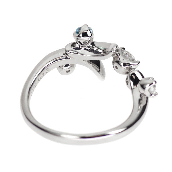 Pt950 トリート アイスブルー ダイヤモンド リング 0.22ct D0.43ct
