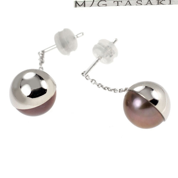 田崎真珠 M/G TASAKI K18WG 着色 淡水真珠/パール ピアス 径約 10.0mm アルルカン キャッチ社外