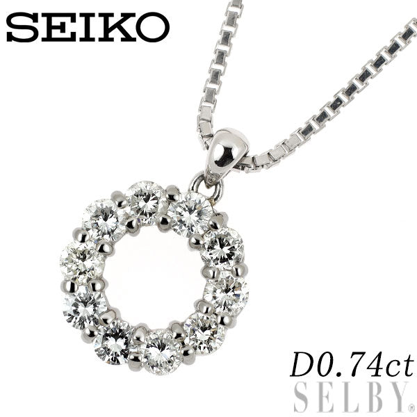 セイコー Pt900/Pt850 ダイヤモンド ペンダントネックレス 0.74ct