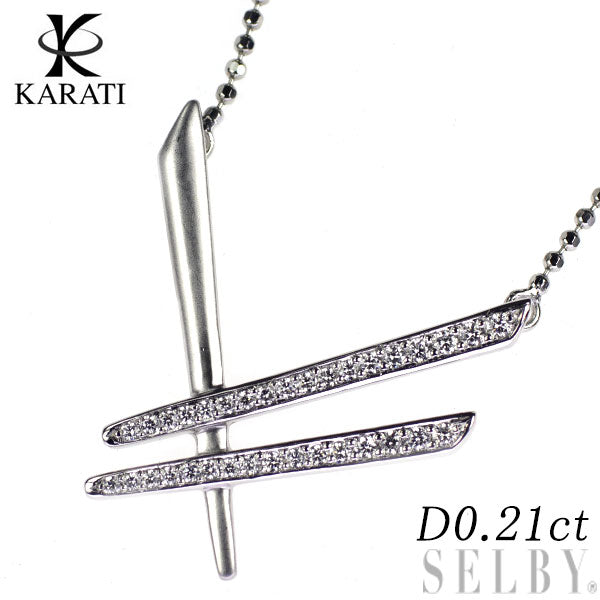 カラッチ Pt ダイヤモンド ペンダントネックレス 0.21ct