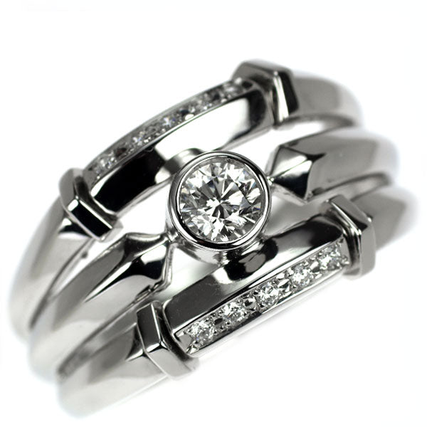 ゆきざき Pt900 ダイヤモンド リング 0.339ct D0.10ct レガリア