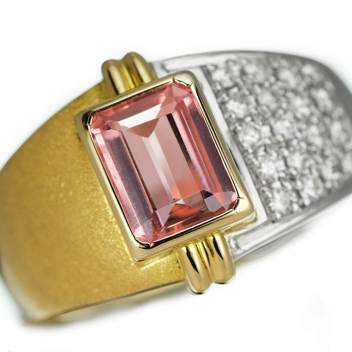 水野薫子 Pt900/ K18YG インペリアルトパーズ ダイヤモンド リング 1.35ct D0.26ct