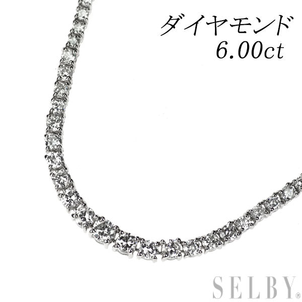 Pt850 ダイヤモンド ネックレス 6.00ct テニス