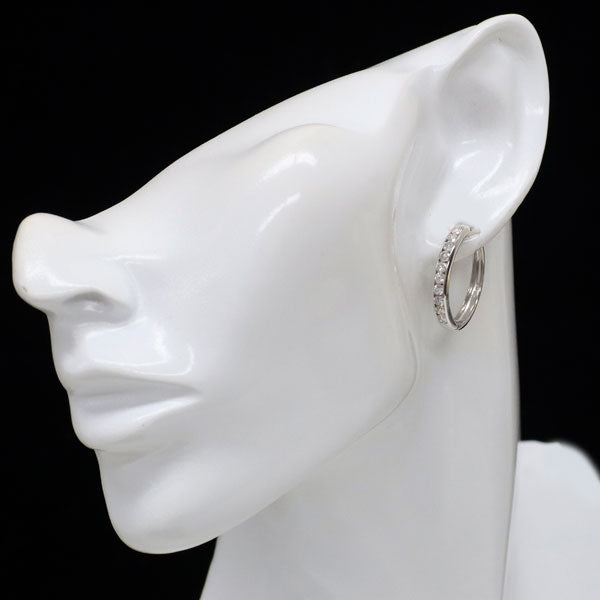 K18WG ダイヤモンド ピアス 1.00ct  フープ