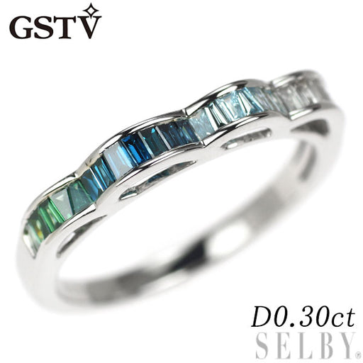 ※訳あり☆K18WG 天然サファイア 二連グラデーション リング gstv jewel planet 公式サイト / K18WG サファイア 1.62ct エタニティ