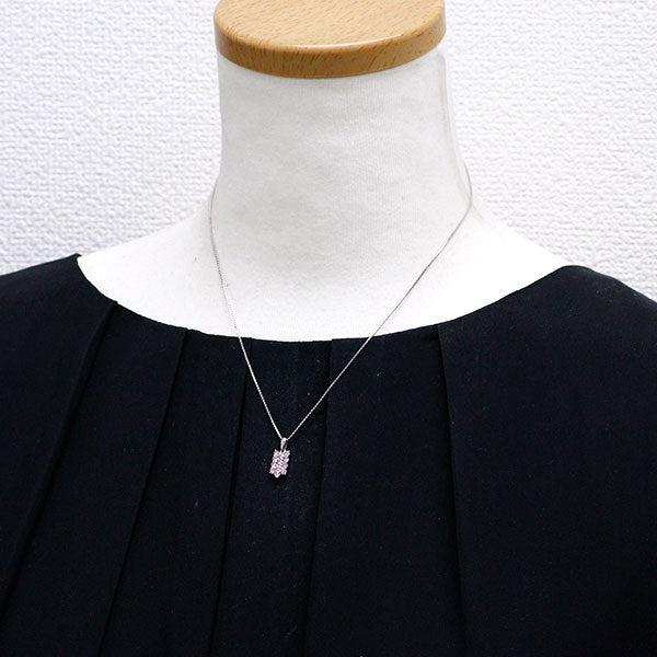 銀座ミワ Pt900/ Pt850 天然ピンクダイヤモンド ペンダントネックレス 0.50ct