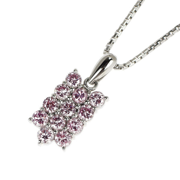 銀座ミワ Pt900/ Pt850 天然ピンクダイヤモンド ペンダントネックレス 0.50ct