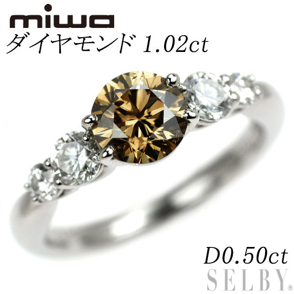 銀座ミワ Pt900 ダイヤモンド ダイヤモンド リング 1.02ct D0.50ct