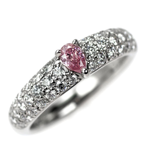Pt900 天然ピンクダイヤモンド リング 0.182ct FIPP SI1 D0.615ct