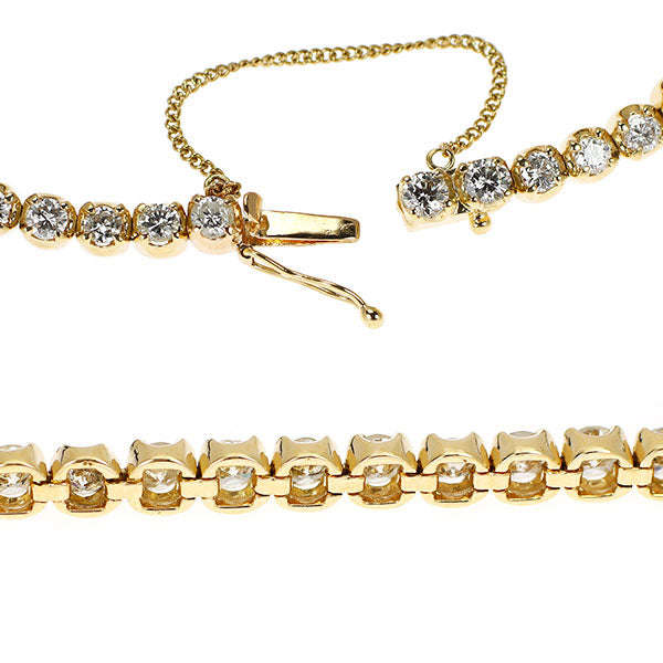 K18YG ダイヤモンド ブレスレット 5.00ct テニス 《セルビー銀座店》【中古】
