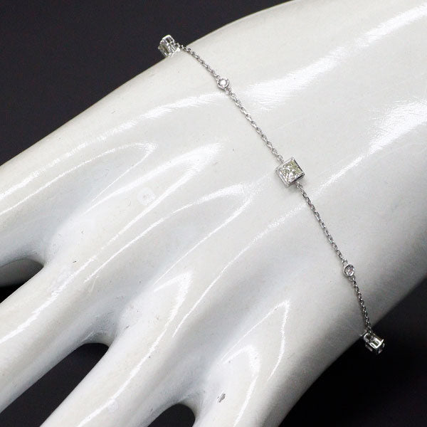 K18WG ダイヤモンド ブレスレット 0.50ct ステーション
