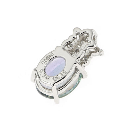 11/美品 Pt900 タンザナイト2.33ct ダイヤ ペンダントトップ ペアシェイプタンザナイト ダイヤモンドネックレス TA 2.12ct D