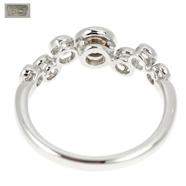 カシケイ Pt900 ブラウンダイヤモンド リング 0.30ct D0.20ct ベゼル