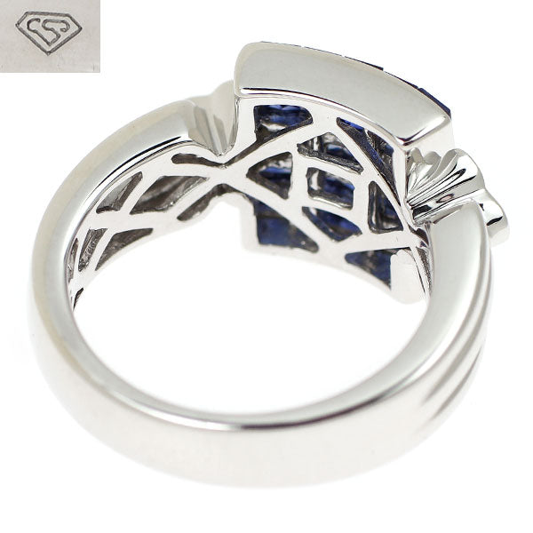 レ・エッセンシャル K18WG サファイア ダイヤモンド リング 0.90ct D0