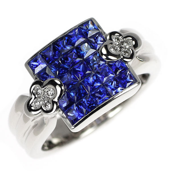 レ・エッセンシャル K18WG サファイア ダイヤモンド リング 0.90ct D0