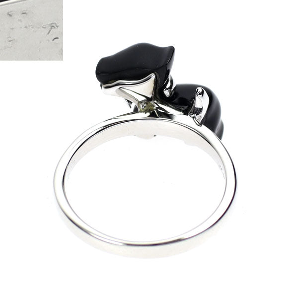 ポンテヴェキオ K18WG オニキス ダイヤモンド リング D0.02ct 犬