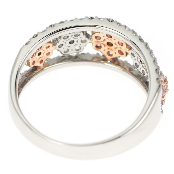 Pt900 天然ピンク/カラーレス ダイヤモンド リング 1.00ct フラワー