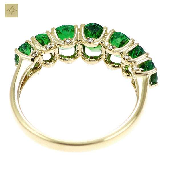 GSTV K18YG グロッシュラーライトガーネット ダイヤモンド リング 1.55ct D0.03ct