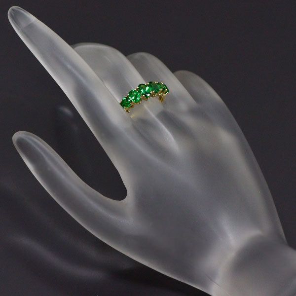 GSTV K18YG グロッシュラーライトガーネット ダイヤモンド リング 1.55ct D0.03ct