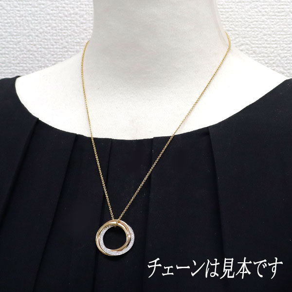 カルティエ K18YG/WG/PG ダイヤモンド ペンダントトップ トリニティ