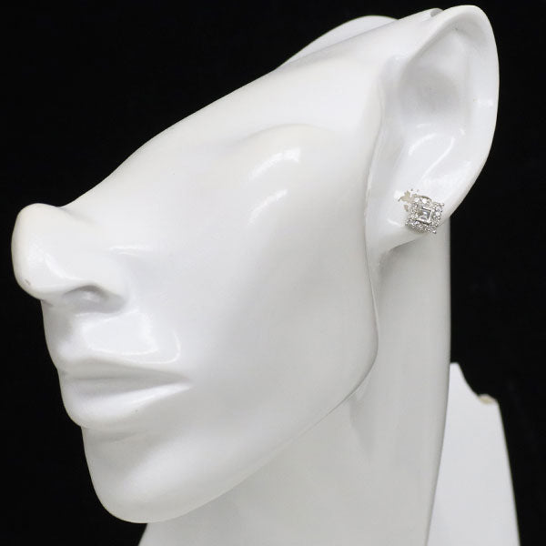 新品 Pt900/ Pt950 スクエアカット ダイヤモンド ピアス 0.634ct F/G VVS2/VS1 D0.46ct