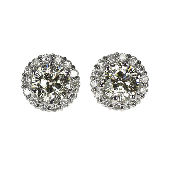 新品 Pt900/ Pt950 さくらカット ダイヤモンド ピアス 1.06ct M VVS2 D0.24ct