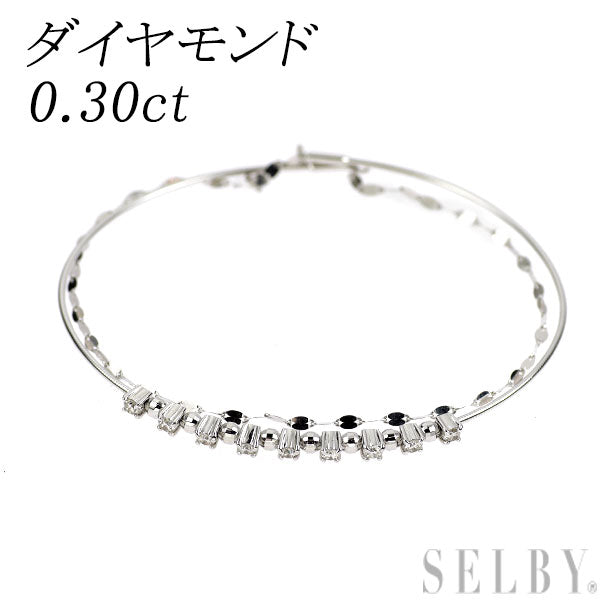 K18WG ダイヤモンド ブレスレット 0.30ct ２連